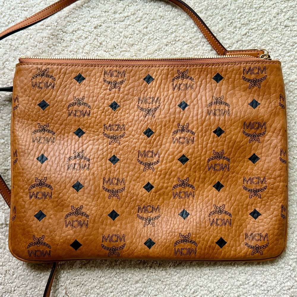 MCM Tan and Black Crossbody Bag